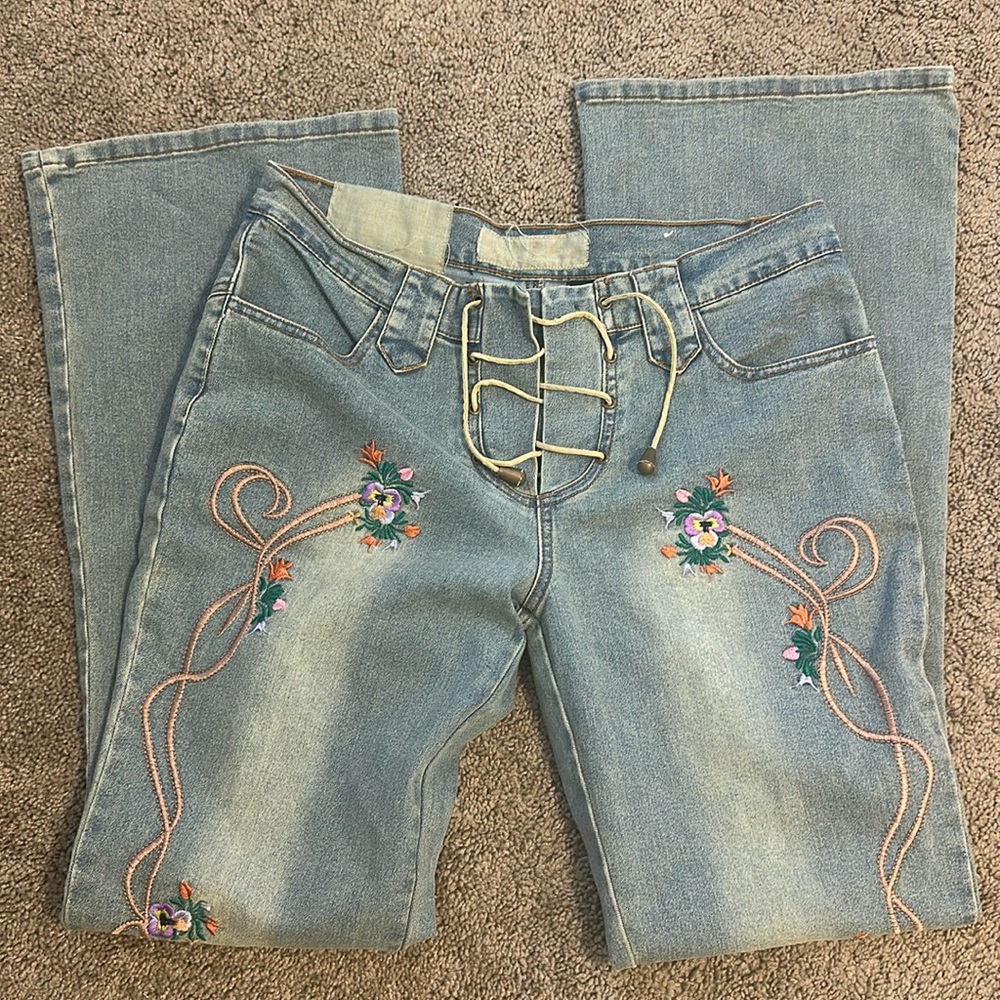 Embroidered Vintage Jeans - 7/8